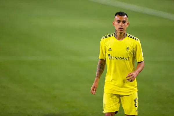 NASHVILLE, TN - APRIL 17:  Randall Leal #8 of Nashville SC stands in position against FC Cincinnati. (Photo by Brett Carlsen/Getty Images)