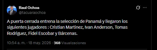 Periodista Raúl Ochoa en su cuenta oficial de X