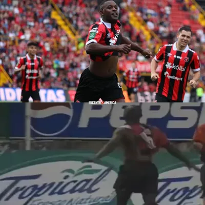 Joel Campbell imitando el festejo de Erick Scott. (