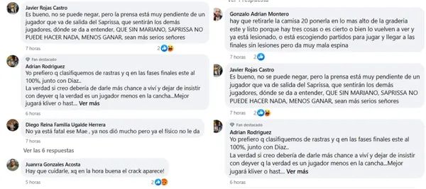 Algunas opiniones de los aficionados de Saprissa.