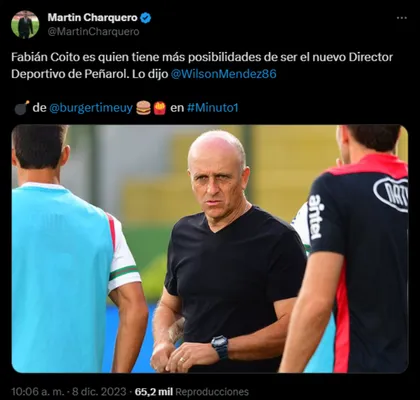 Fabián Coito sería el nuevo Director Deportivo de Peñarol.