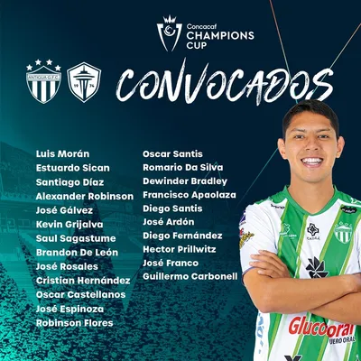 La convocatoria de Antigua GFC para la ida de la primera ronda contra Seattle Sounders. (