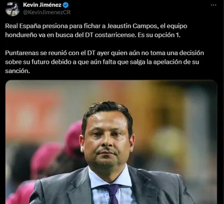 Jeaustin Campos el principal candidato de Real España. (