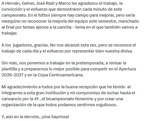 La otra parte del comunicado de Artavia.