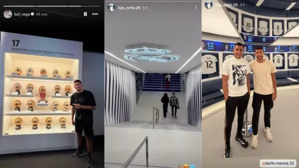 Luis Vega, Luis Ortiz y Darlin Mencía publicaron su visita al Santiagi Bernabéu en España