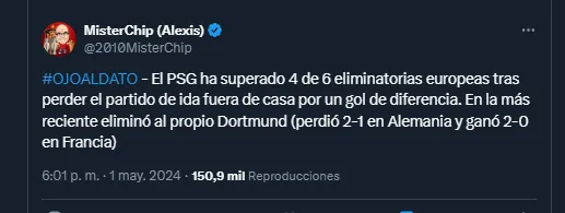MisterChip en sus redes sociales