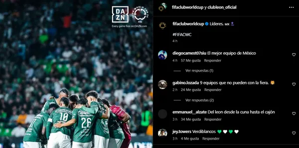 Espaldarazo de la FIFA a León en sus redes sociales. 
