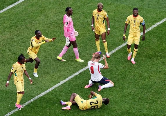 Kane celebró en dos de sus tres partidos: solo no puedo vulnerar el arco de Ghana (Getty Images).