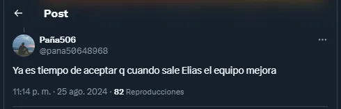 Aficionados de Herediano sobre Elías Aguilar 