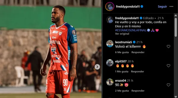 La publicación de Freddy Gondola. (