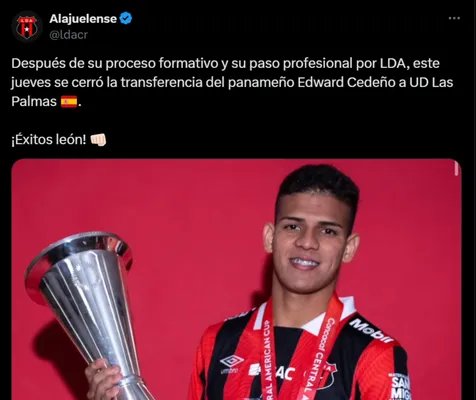 La publicación de Alajuelense.