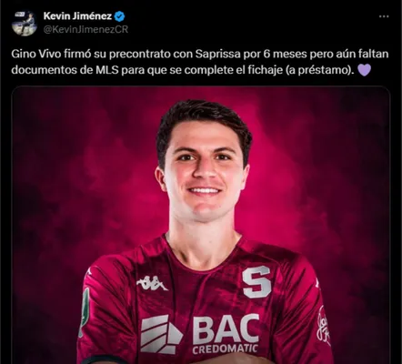 Gino Vivi está a nada de ser refuerzo oficial del Saprissa.
