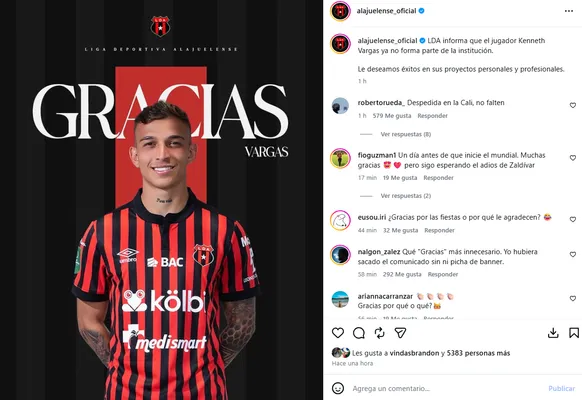 Kenneth Vargas, oficialmente afuera de la Liga.