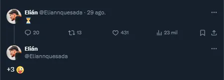 Elián Quesada en su cuenta oficial de X.
