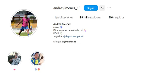 Andres Jiménez se convirtió en una celebridad de la noche a la mañana (Instagram).
