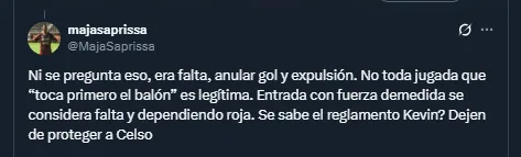 Comentarios en X sobre la entrada de Celso Borges ante Kendall Porras