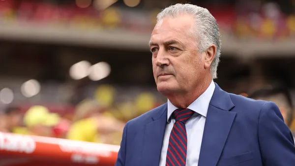 Gustavo Alfaro en la previa al partido con Colombia por la Copa América. (