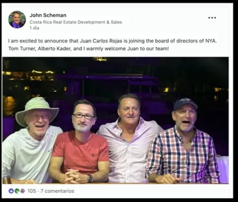 La publicación de Juan Carlos Rojas en su nuevo emprendimiento.