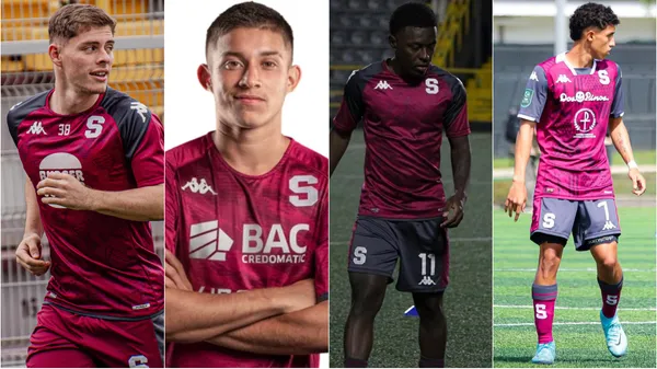 De izquierda a derecha: González, Carvajal, Wilson y Matarrita. (Fotos: Saprissa y Estefan Monge)