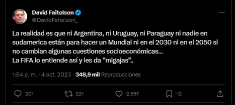 Mensaje de David Faitelson en redes sociales 