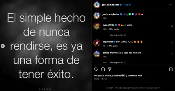 Joel Campbell en su cuenta oficial de Instagram