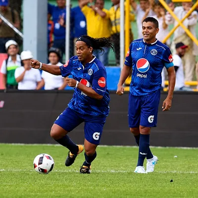 Ronaldinho en el amistoso disputado en Tegucigalpa