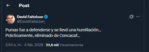 David Faitelson en su cuenta oficial de X
