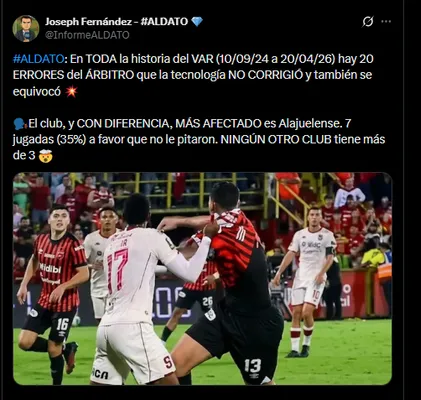 Periodista Joseph Fernández en su cuenta oficial de X