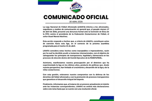 El comunicado de Linafa con su denuncia. (