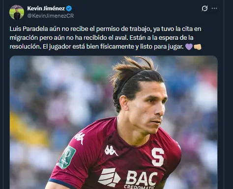 Kevin Jiménez en su cuenta oficial de X