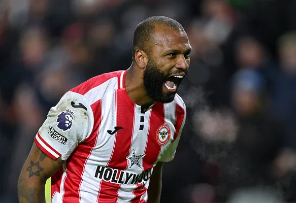 BRENTFORD, ENGLAND - JANUARY 07: Igor Thiago of Brentford celebrates scoring his team's second goal during the Premier League match between Brentford and Sunderland at Gtech Community Stadium on January 07, 2026 in Brentford, England. (Photo by Shaun Botterill/Getty Images)