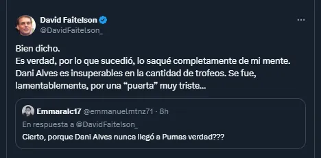 David Faitelson en su cuenta oficial de X.