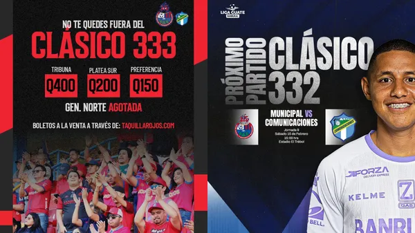 Municipal palpita el clásico 333, mientras que Comunicaciones el 332.