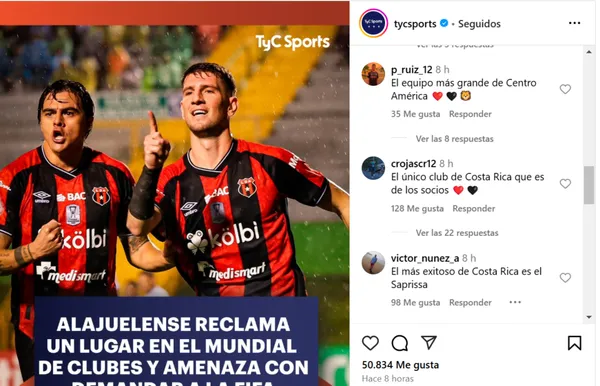 La publicación que generó polémica en Costa Rica.
