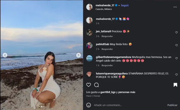 La publicación de Melanie Valverde en sus redes sociales. (
