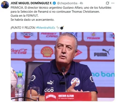 El tuit de "ChepeBomba" que generó sorpresa en Panamá y Costa Rica. (
