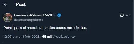 Fernando Palomo en su cuenta oficial de X