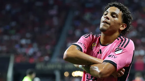 David Ruiz celebrando uno de los goles que anotó con Inter Miami. (