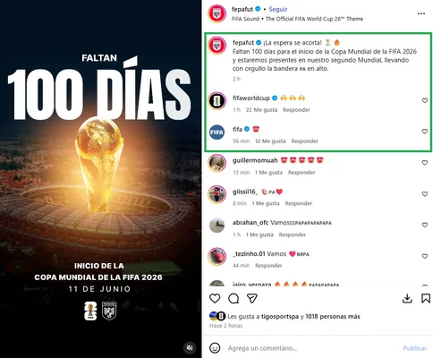  Fepafut en su cuenta oficial de Instagram