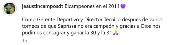 Jeaustin Campos no se olvida de la "S" (Instagram).