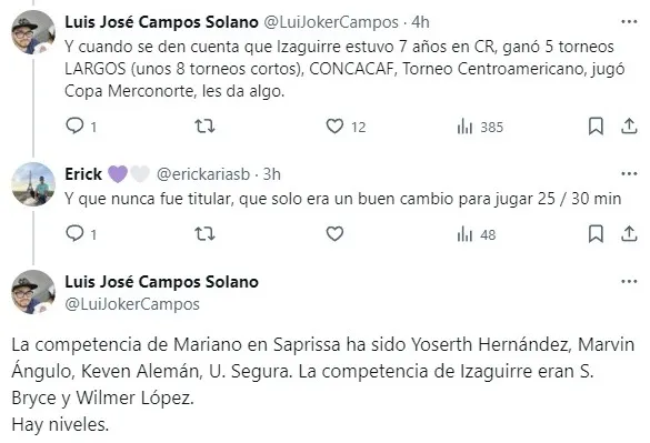A varios usuarios no se les pasó el nombre de otra ex figura argentina, Emilio Izaguirre. (
