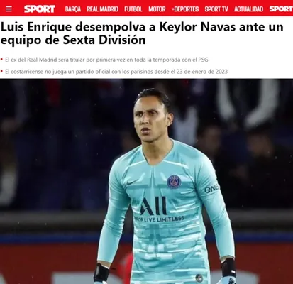 El título de Sport sobre la vuelta de Keylor Navas. (