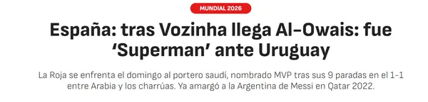 En España no subestiman al portero de Arabia (AS).