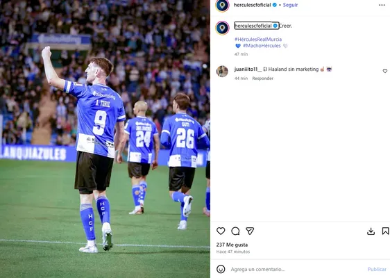 Hércules en su cuenta oficial de IG