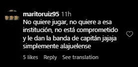 Aficionados de Alajuelense sobre Joel Campbell en las redes sociales. 