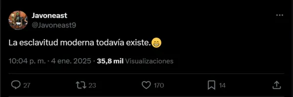 La publicación de Javon East.