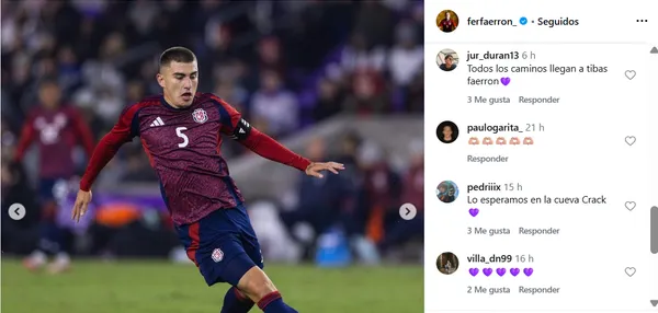 Los comentarios de saprissistas en la publicación de Faerron.