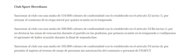 El informe del Tirbunal Disciplinario (FCRF).