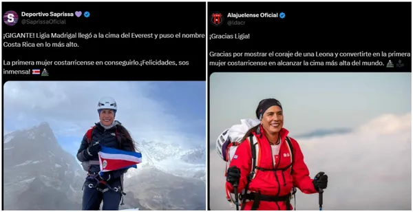 Los posteos de Saprissa y Alajuelense en las redes sociales. (