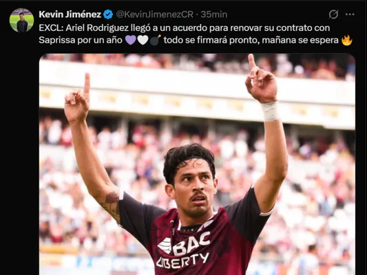Ariel Rodríguez renovará con Saprissa. (
